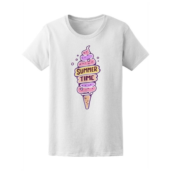 Summer Time Trendy Ice Cream T-Shirt Women -Image by Shutterstock, Female Medium
