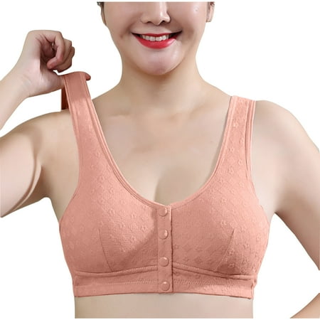 Black of Friday Deals!Clearance Staron Women Bra Front Closure No Underwire Bras Comfortable Stretch Bras Wireless Solid Color Bra No Underwire Bras