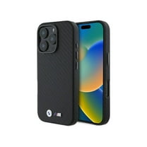 BMW Carbon Wrapped Metal Case with iPhone 16 Pro 6.3" Black - BMHCP16L23PUFWC