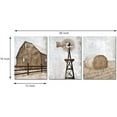 thumbnail image 5 of Farmhouse Wall Art Rustic Barn Windmill Cornfield Pictures Countryside Rural Landscape Painting Canvas Artwork Stretched and Framed Ready to Hang Home Decor 12"x16"x3 Pieces, 5 of 6