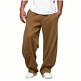 thumbnail image 3 of Men's Sweatpants Open Bottom Running Athletic Comfy Solid Color Loose Drawstring Pants with Pockets for Daily Wear, 3 of 7