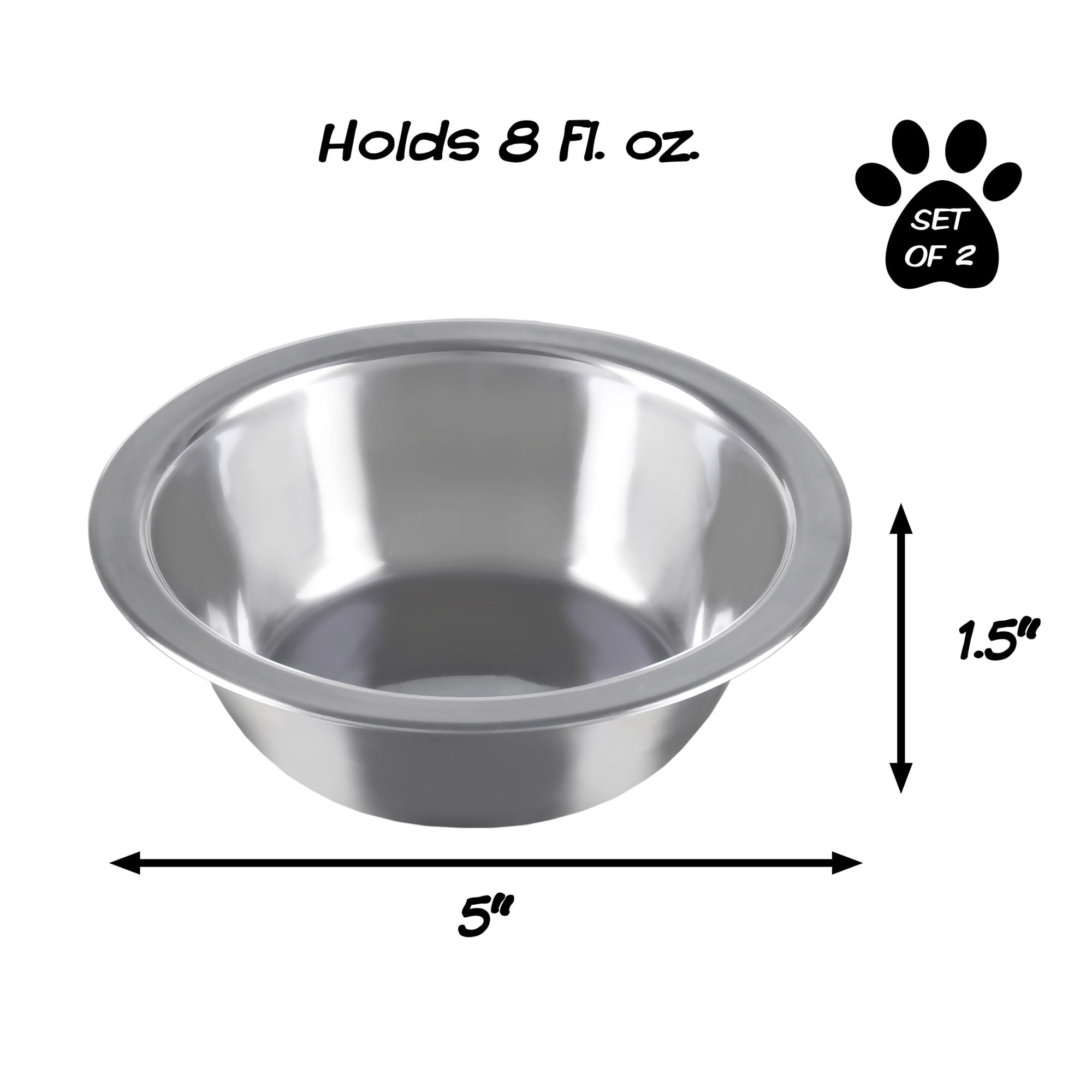 Juqiboom Dog Bowls 2 Stainless Steel Bowl for Pet Water and Food