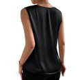 thumbnail image 5 of Frontwalk Women T Shirts Satin Silk Summer Top V Neck Tank Tops Ladies Casual Vest Sleeveless Black M, 5 of 6