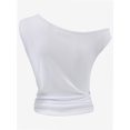 thumbnail image 5 of Women One Shoulder Ruched Crop Tank Tops Casual Off The Shoulder Twist Strap Summer Tanks Tops Going Out Crop Shirts, 5 of 5