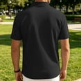 thumbnail image 5 of FAWUUDO Men's Collared Shirt Breathable Smooth Texture Soft Touch Structured Fit with Polished Everyday Style Black, 5 of 5