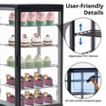 thumbnail image 4 of Commercial Display Refrigerator 3.5 Cu.Ft/98L Countertop  Refrigerated Cake Display Case, Automatic Defrosting,  Adjustable Shelves, Fridge with Digital Controller, LED Display, for Cafe, Bakery and R, 4 of 7