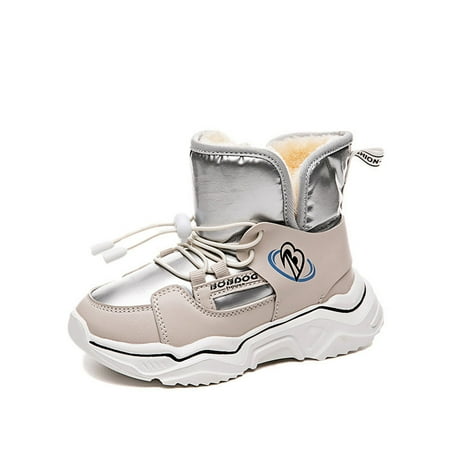 

Boys Girls Toddler Snow Boots Water Resistant Slip Resistant Outdoor Kids Fashion Winter Shoes