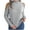 Gray, variant on Womens Cold Shoulder Long Sleeve Sweater Solid Casual Knitted Pullover Jumper Tops