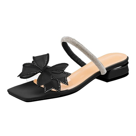 

PEASKJP Sandals for Women Dressy Summer Women s Classic Genuine Leather Casual Loafer Cute Slip-On Fashion Closed Toe Flat Sandal Comfy Work Sandal (Black 9)