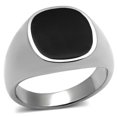 thumbnail image 1 of Men High Polished Stainless Steel Ring with Epoxy in Jet - Size 8, 1 of 1