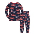 thumbnail image 4 of QEFJNO 2-8Y Kids Boys 100% Cotton Pajamas Set Toddler 2-Piece Long Sleeve Sleepwear Little Boys Fire Truck Pjs, 4 of 10