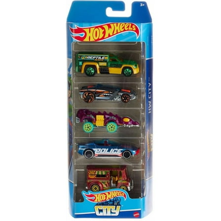 Hot Wheels City Alpha Pursuit, Bread Box, Rescue Duty, Fangster & Rogue Hog Die Cast Car 5-Pack