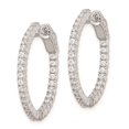 thumbnail image 5 of Auriga Fine Jewelry 925 Sterling Silver Rh-plated 60 Stone 1.5mm CZ In/Out Hinged Hoop Earrings for Women, 5 of 6