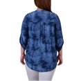 thumbnail image 3 of NY Collection Women's Plus Size 3/4 Sleeve Roll Tab Y Neck Top, 3 of 4