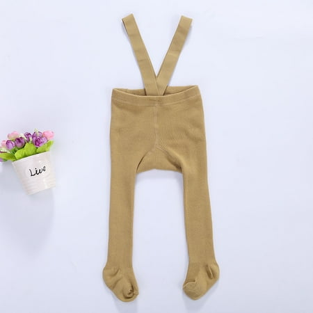 

Breathable Infant Kids Suspender Pantyhose Spring Autumn Baby Girls Boys Cute Solid Color High Waist Bandage Overall Leggings