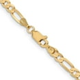 thumbnail image 3 of Auriga Fine Jewelry 14K Yellow Gold 4 mm Concave Open Figaro Chain Necklace for Mens 24", 3 of 5