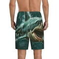 thumbnail image 5 of Cauagu Abstract Geometric Shark Print Pajama Bottoms for Men Sleep Pajama Shorts Elastic Waistband Sleep Pajama Short Men's PJ Shorts -XX-Large, 5 of 6