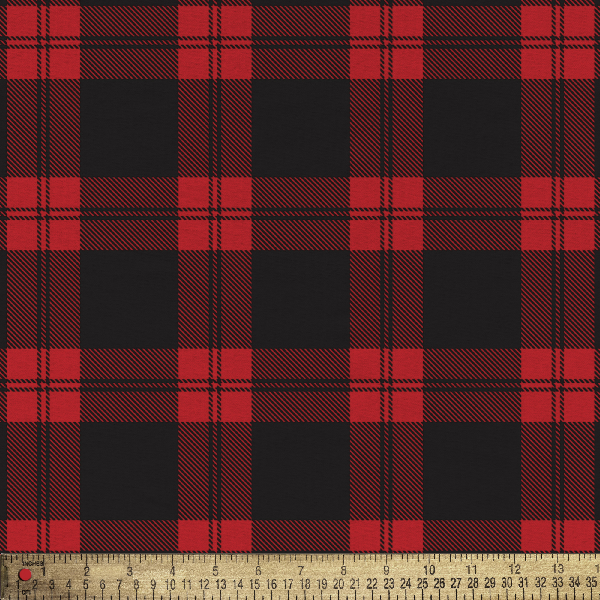 Mainstays 1.5 Yards 100% Cotton Light-weight Flannel Plaid Check, Red, 42" Wide for Crafts