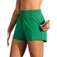 thumbnail image 3 of Asoul Women's UPF 50+ Swimsuit Bottoms with Liner Zipper Pockets High Waisted Bathing trunks Tankini Bikini Swim Shorts, 3 of 5