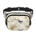 thumbnail image 1 of Fotbe Elegant Butterflies And Pearls Cangurera Cuadrada con Estampado de Doble Capa, Bolsa de Cintura Ajustable Mini para Hombres y Mujeres, 1 of 9