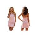 thumbnail image 3 of LMLYSoH Women's Satin Skirt Outfits Sleeveless Halter Neck Lace Trim Tank Tops Mini A-line Skirt Set, 3 of 9