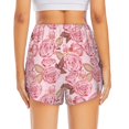 thumbnail image 2 of Lsque Rose Flowers Printed Women's Running Shorts with Liner Pockets,Elastic Quick Dry Workout Athletic Gym Yoga Shorts,Womens High Waist Shorts-Large, 2 of 9