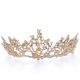 thumbnail image 1 of Tiara de boda de oro rosa con diamantes de imitación para mujer, tiara barroca, joyería para el cabello de novia para bodas, desfiles, fiestas de princesas, 1 of 5