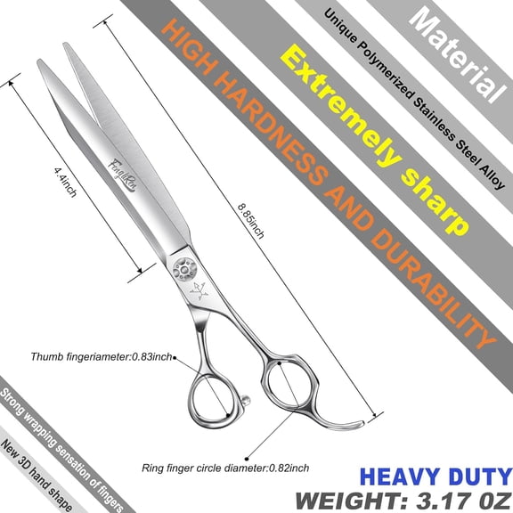 High-end Professional Dog Grooming Scissors Pet Grooming Shears 8 Inches Extremely Very  Made Of Stainless Steel Alloy By Hand For Dog Cat Groomer