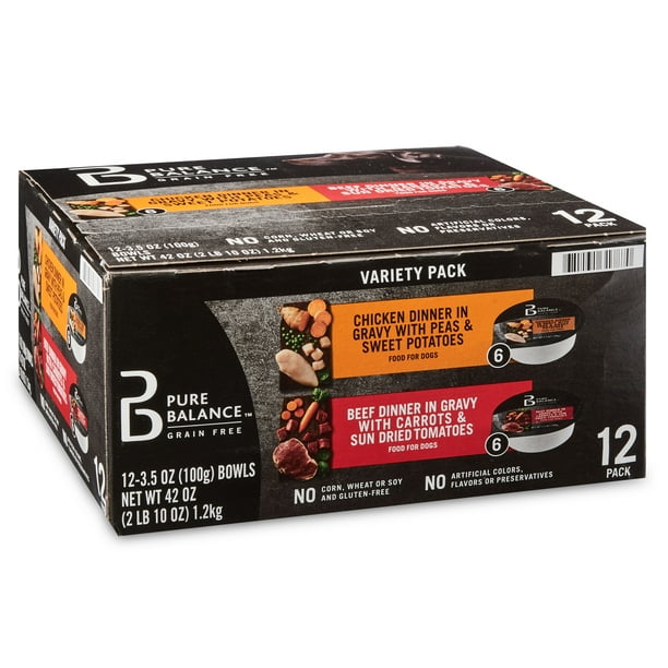 Pure Balance Food For Dogs Variety Pack, Chicken Dinner in Gravy with