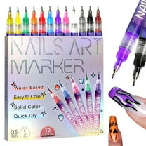12 Colors Nail Art Pens Set, 2025 New Nail Art Markers Polish Pen for 3D Nail Art, Nail Art Tools for Graffiti Dotting Drawing Painting Point Liner DIY