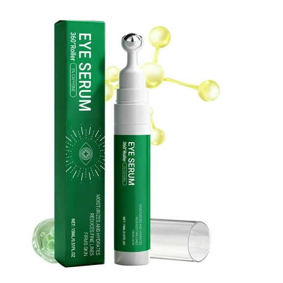 5% Caffeine Brightening Eye Cream, Depuffing & Hydrating Treatment for Dark Circles, Vitamin C Infused Eye Gel for Under Eye Bags & Wrinkles