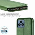 thumbnail image 3 of Allytech Flip Wallet Case for T-Mobile REVVL 6 5G, Premium PU Leather Luxury Case with Kickstand & Card Slots, Strong Magnetic Closure Inner Soft TPU Shockproof Protective Case for Women Men - Green, 3 of 8