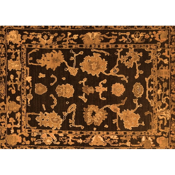 Ahgly Company Indoor Rectangle Oriental Orange Traditional Area Rugs, 4' x 6'