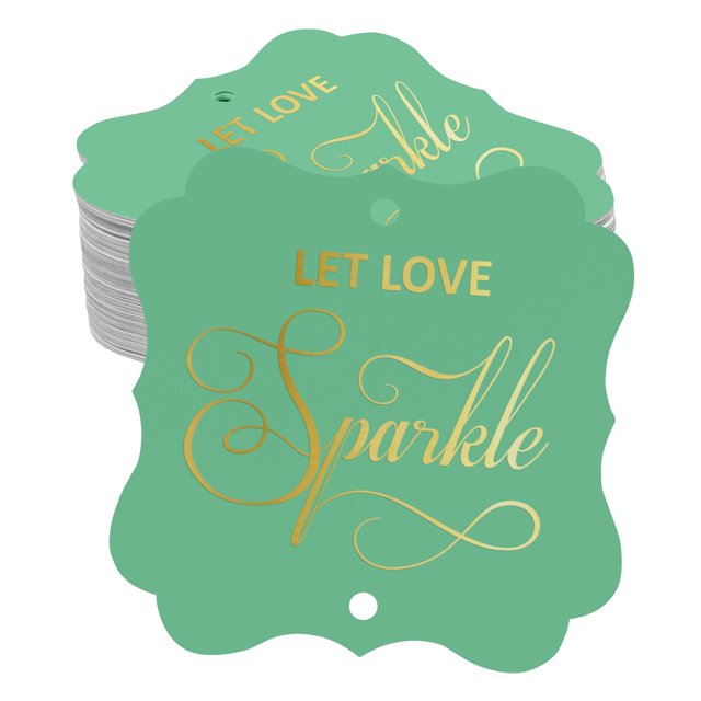 Inkdotpot Étiquettes de Suspension en Forme de Support en Feuille d'Or Véritable pour Mariage Lot de 100
