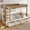 Beige+Natural, variant on Bellemave Twin Over Twin Bunk Bed with 4 Storage Drawers and Wardrobe, Solid Wood Kids Bunk Beds Frame with Shelf, No Box Spring Needed (Brown)