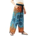thumbnail image 6 of Women's Harem Elephant Pants - Bamboo Fabric, Elastic Waistband with Bow-tie - One Size, 6 of 7