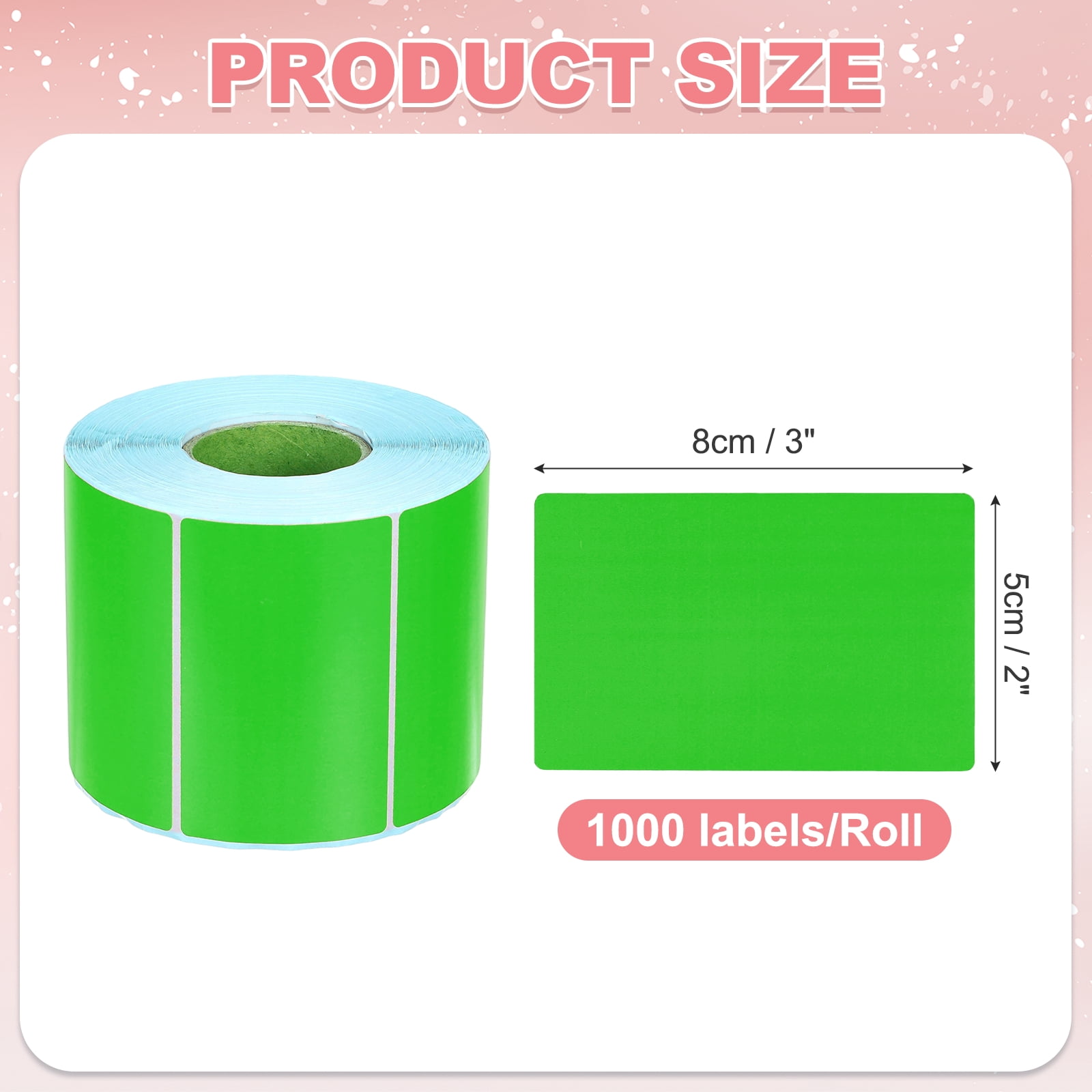 Uxcell Thermal Labels, (2 x 3 Inch, Green) (1000 Pcs), Color Direct Thermal Printer Sticker Self-Adhesive Barcode Label Paper, Suit for - Shipping Address/Mailing Name