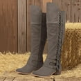 thumbnail image 3 of Dakaela Western Cowboy Boots for Women Side Tassel Cowgirl Over the Knee High Boots Suede Casual Riding Long Booties, 3 of 6