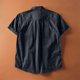 thumbnail image 4 of Blusa y camisa de manga corta con cuello vuelto para hombre, estilo informal, holgada, a la moda, con bolsillos y botones, para el trabajo, de poliéster., 4 of 6