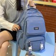 thumbnail image 3 of Bolso Campus Unisex Correa Ajustable Gran Capacidad Color Sólido para Adolescentes Estudiantes, 3 of 7