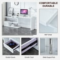 thumbnail image 2 of Sumdeal White Minimalist Corner Bookshelf and Office Desk with Integrated Computer Desk, Writing Table, and Simple Design for Small Home, 2 of 9