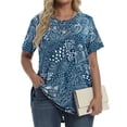 thumbnail image 4 of Fantaslook Plus Size Womens Tunic Tops Short Sleeve Casual Floral Shirts Swing Flare Dressy Blouses, 4 of 9