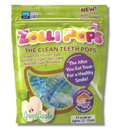 Zollipops Pouch Lollypops Green Apple 88g