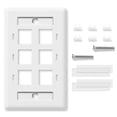 thumbnail image 4 of NavePoint Keystone Jack Wall Plate 6-Port, Low Profile, Single Gang, White, 10-Pack, 4 of 4