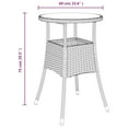 thumbnail image 4 of vidaXL Garden Table Ø60x75 cm Tempered Glass and Poly Rattan Brown, 4 of 4