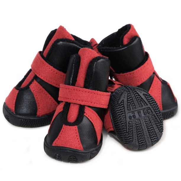 4pcs Snowproof Dog Boots Non-slip Puppy Shoes Breathable Outdoor Puppy Shoes