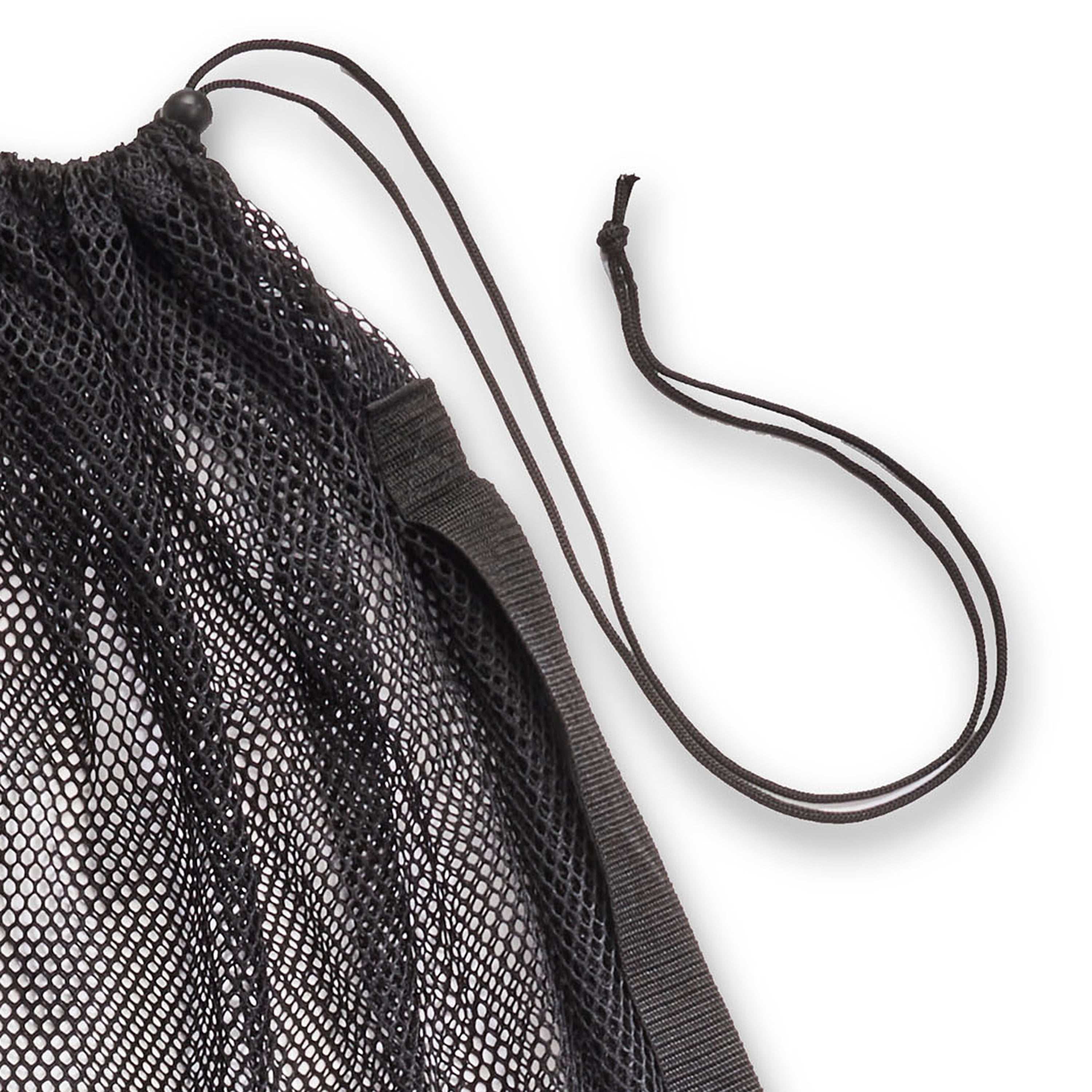 Athletic Works Mesh Sports Ball Bag Drawstring Shoulder Strap, Black, Unisex