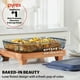 thumbnail image 2 of Plato de vidrio para hornear Pyrex Colors tintado 9 x 13 con tapa ahumada, 2 of 6