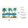 thumbnail image 2 of Paddling to Church - Hawaiian Canoe Paddles (Hoe) against Palm Trees - From an Original Hawaii Watercolor Painting by Peggy Chun - Bamboo Fine Art 290gsm Paper Print (Unframed) 24x32in, 2 of 4