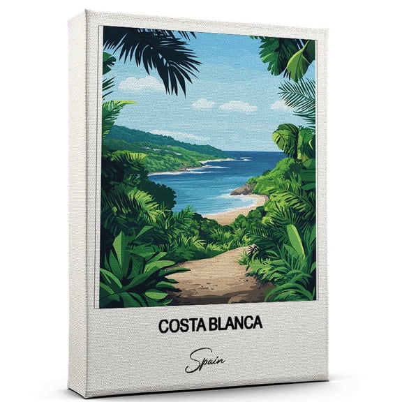 Costa Blanca Travel Canvas Wall Art – Beautiful Travel Decor for Bedroom, Office Spain Canvas Print – Serene and Scenic Wall Decor Gift for Travel Lovers